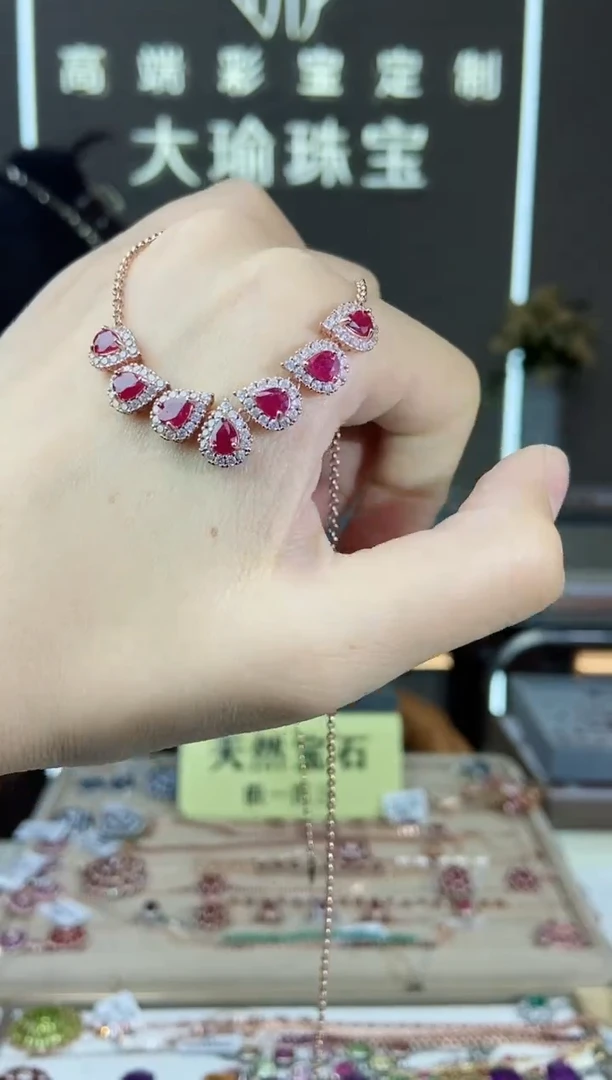 【闪购商品】红宝石颈饰银S925镶嵌颈饰