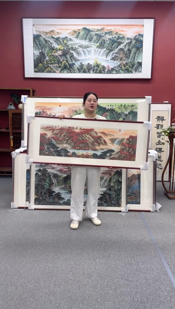 国画手绘  鸿运当头  150*59