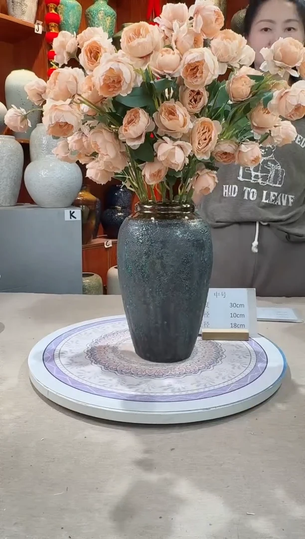 【闪购商品】瓶精品陶瓷花瓶 无花 青铜中号