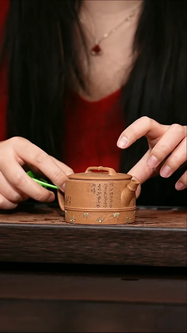 茶壶紫砂原矿紫砂壶   竹节汉瓦  130cc