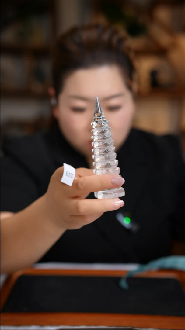 水晶珠宝半成品未镶嵌白水晶文昌塔D318