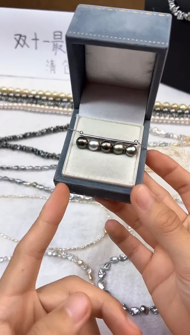 银S925镶嵌颈饰拼合珍珠（马贝珠）珍珠