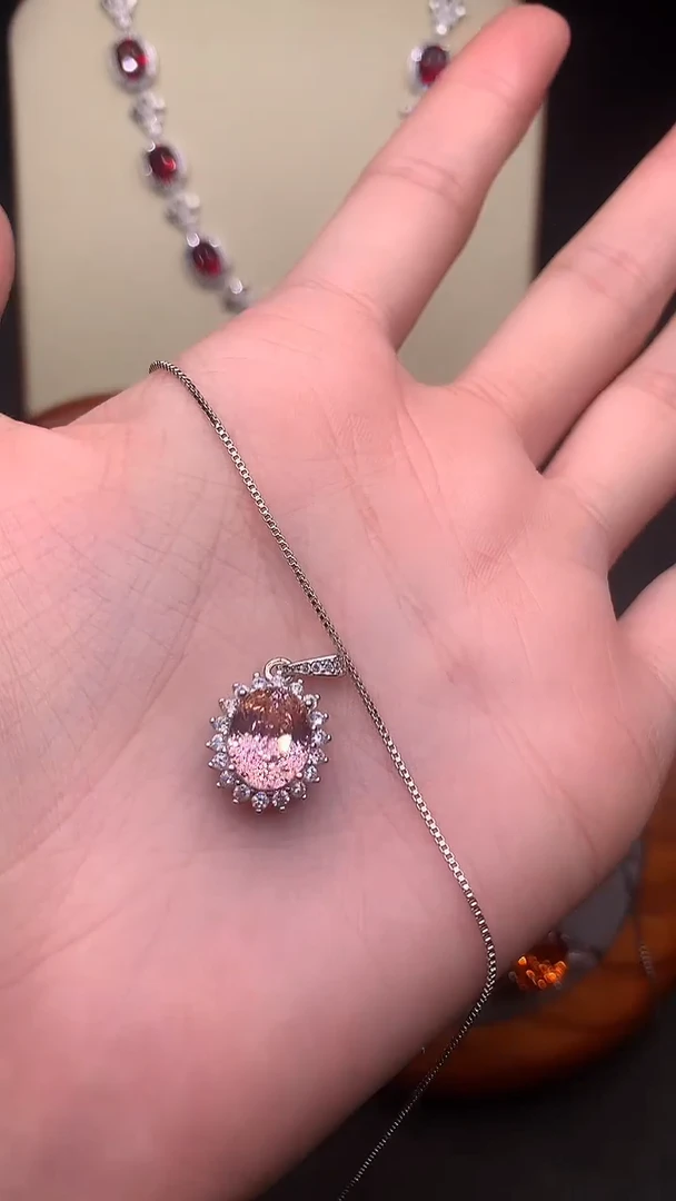 吊坠(赠链)银S925镶嵌双色碧玺······