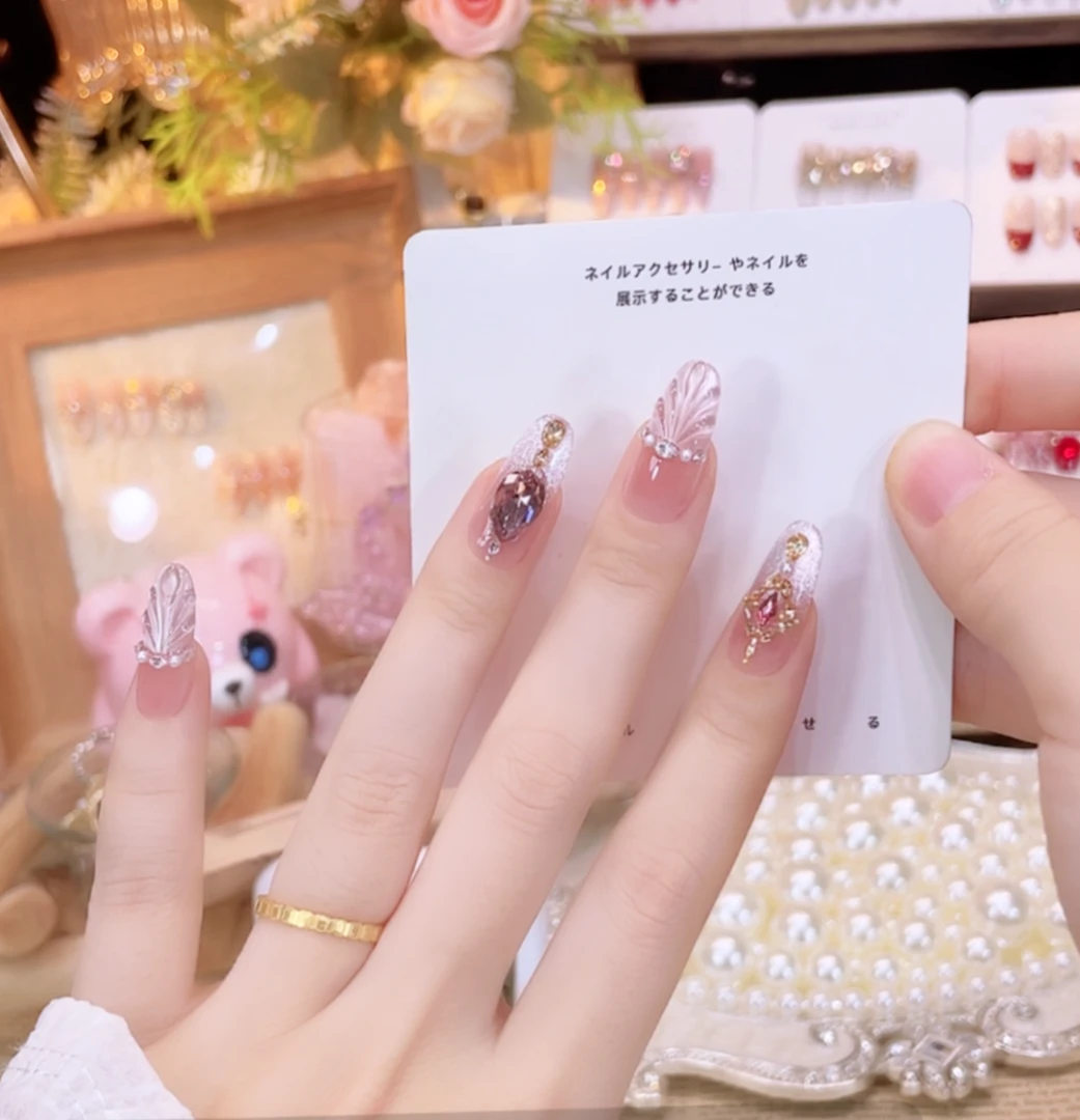 【粉色海洋】爆闪款穿戴甲可拆卸十片装温柔款美甲