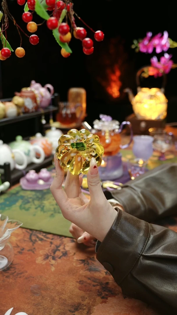 【闪购商品】水晶玻璃南瓜盖置摆件