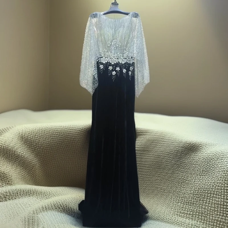 黑色设计感拖尾礼服 NO退NO换 NO包邮慎拍