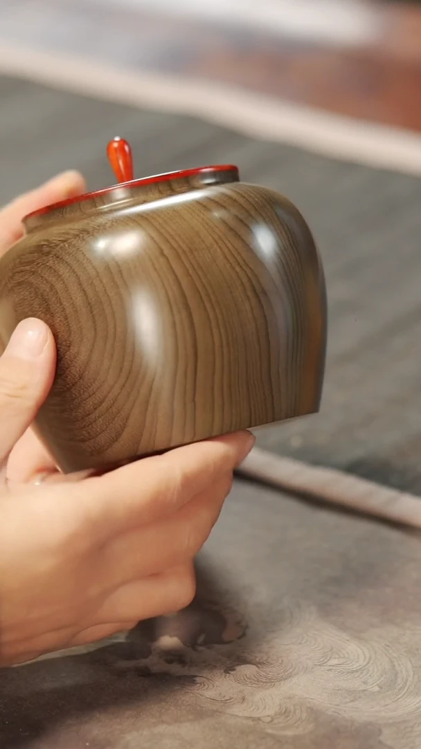 【闪购商品】金丝楠木雕753满金丝茶仓茶叶罐