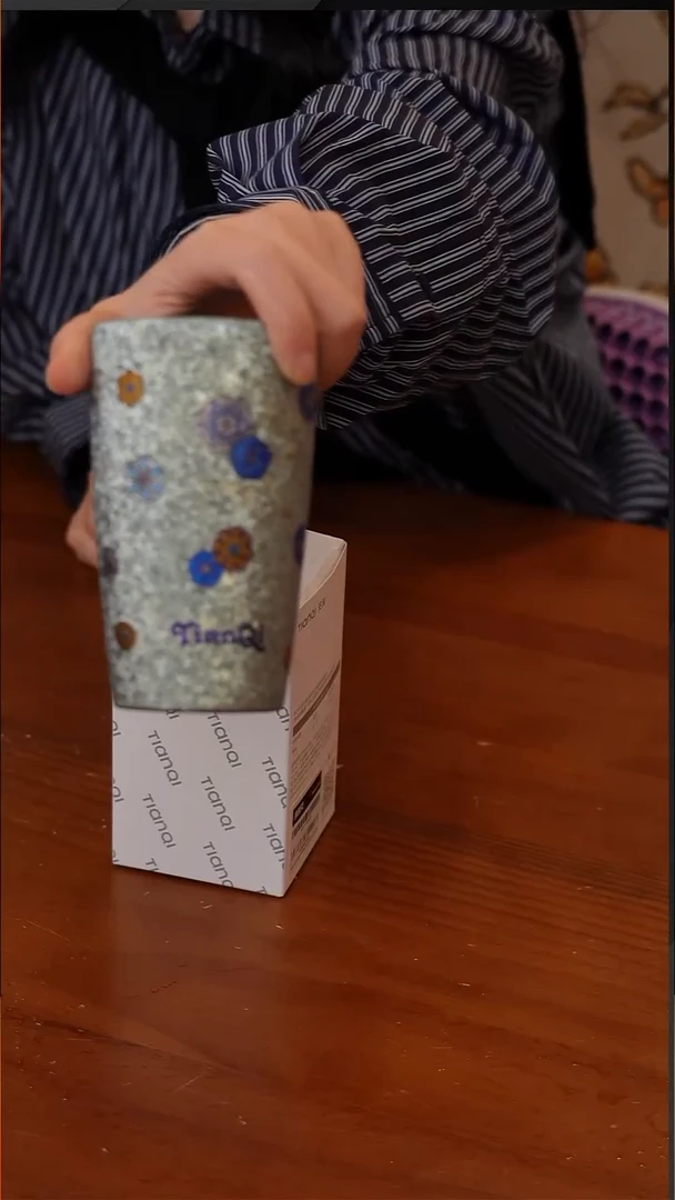 陶139-纯钛彩钛茶杯320ml-绣球花