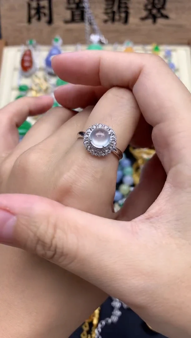 翡翠戒指18K金镶嵌471-春日珠宝