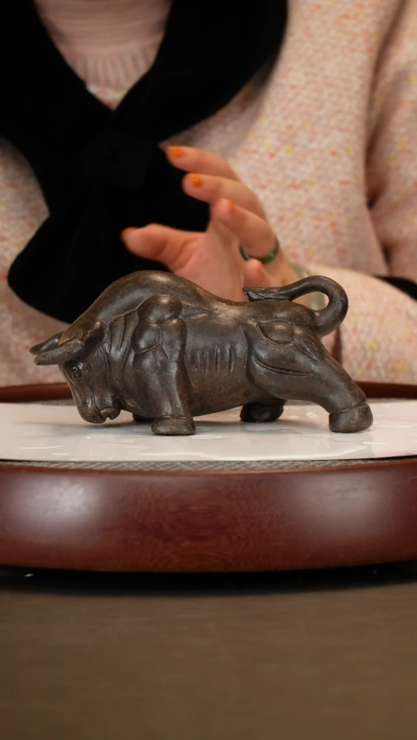 【闪购商品】紫砂茶宠古铜泥牛气冲天