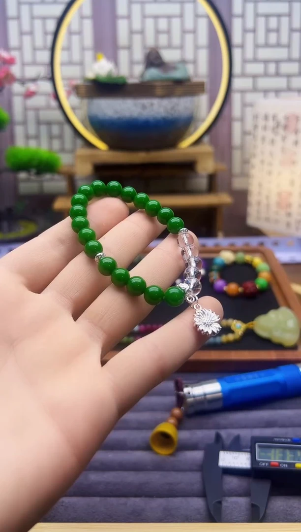 银S925镶嵌手链翡翠S19