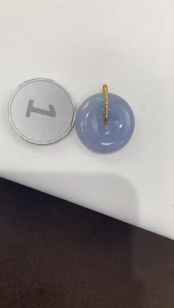 颈饰18K金镶嵌翡翠天然缅甸A货翡翠