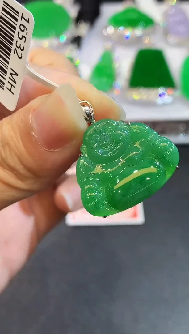 翡翠18K金镶嵌吊坠(不含链)WHX 多样性发其一