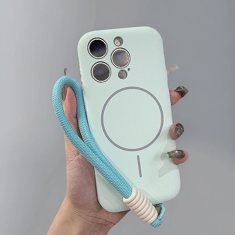 小众ins风镜头与背板齐平液态硅胶适用苹果16手机壳全包防摔磁吸