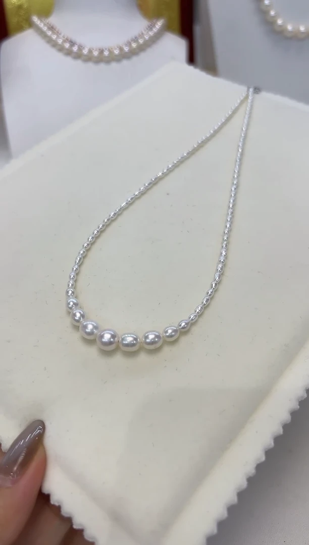 淡水珍珠银S925镶嵌颈饰福利项链