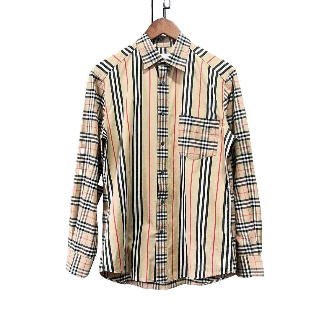 全新未使用 BURBERRY/博柏利  口袋格纹衬衫 S码