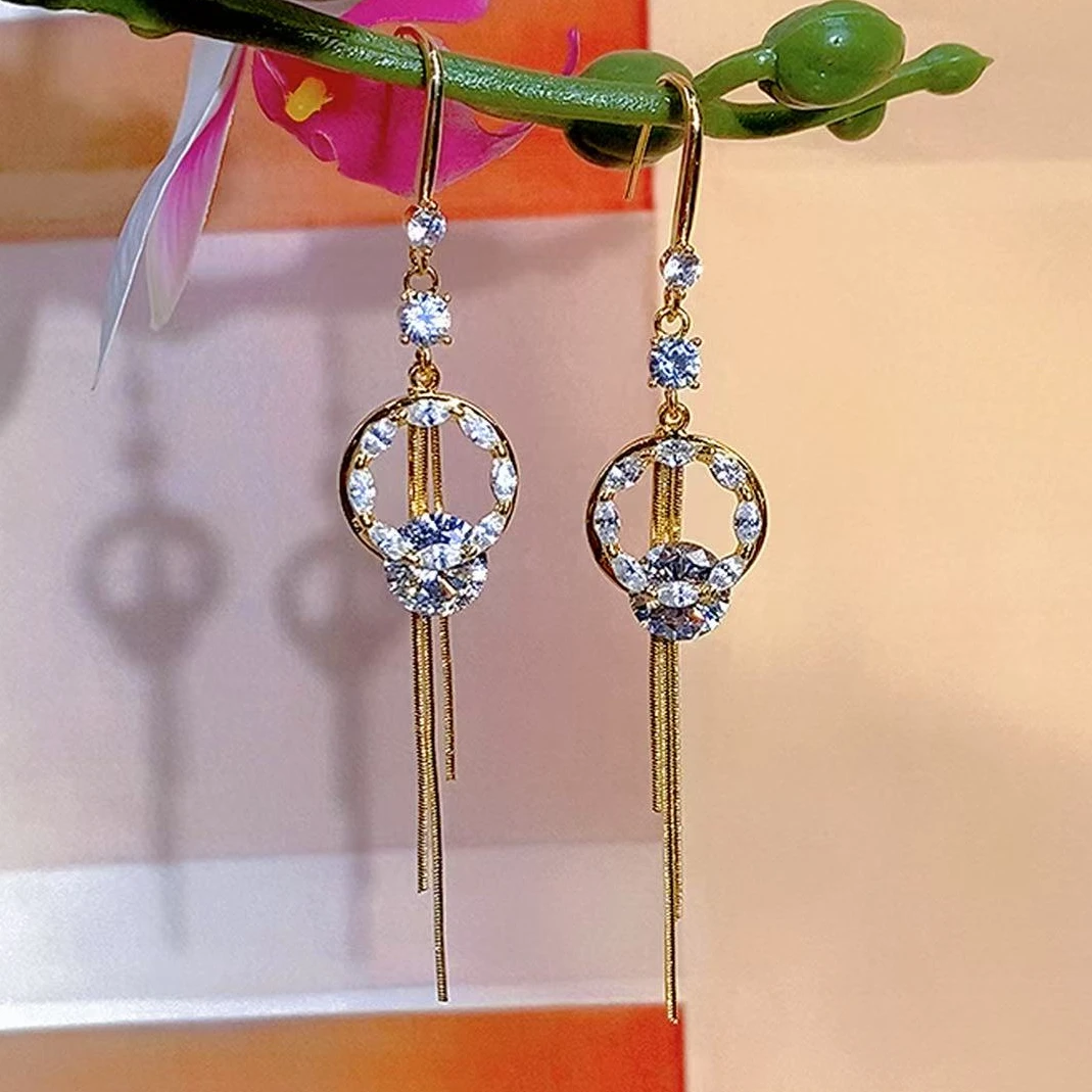 铜合金锆石耳饰 （118号）暗夜星辰精致优雅百搭一款多戴耳饰