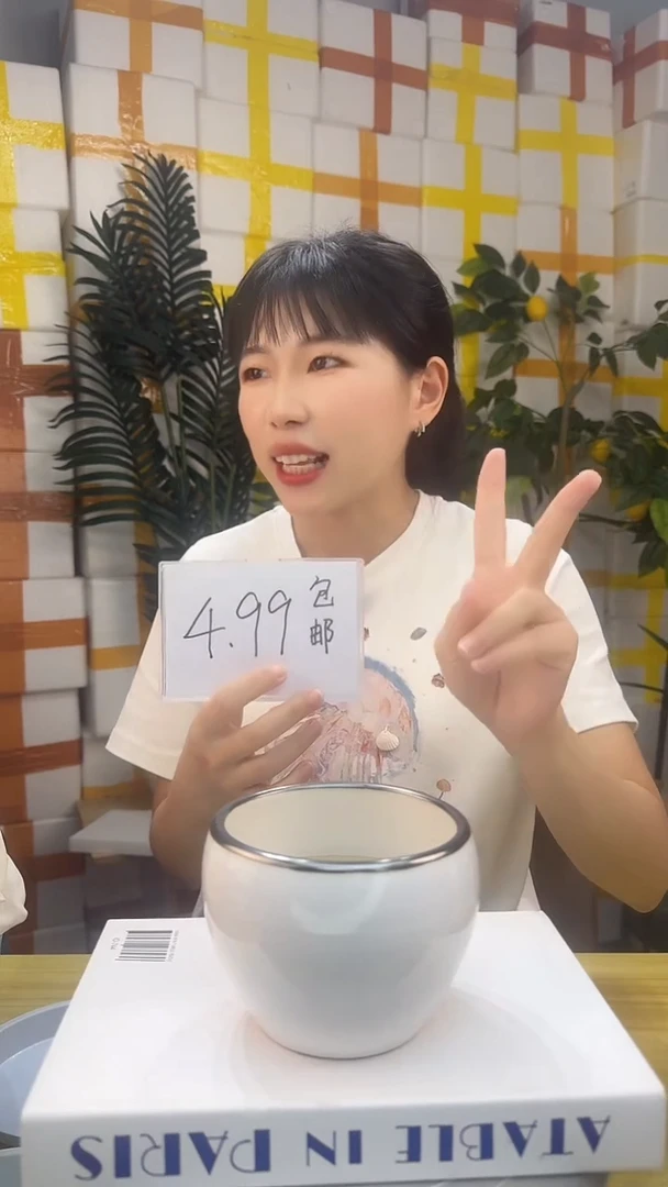 陶瓷花盆边口银苹果盆口径12