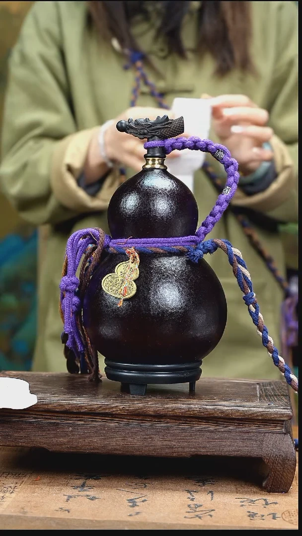 YX072精品藏绳款天然酒葫芦（一物一拍）