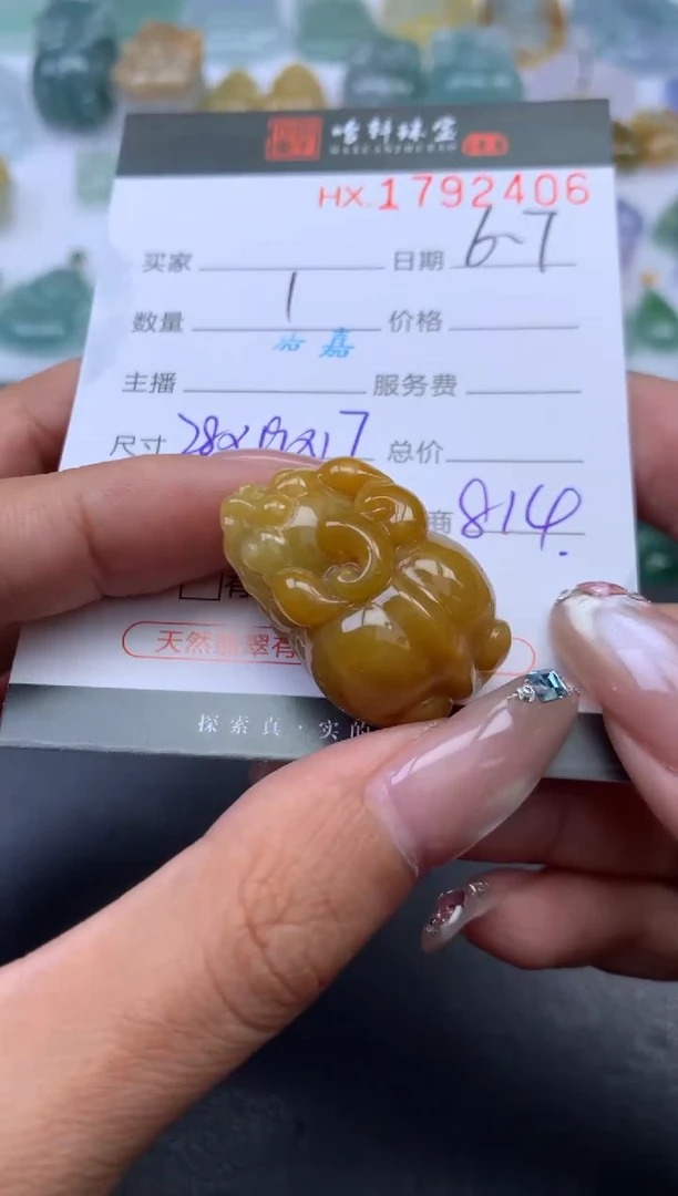 翡翠挂件未镶嵌哈轩 貔貅1