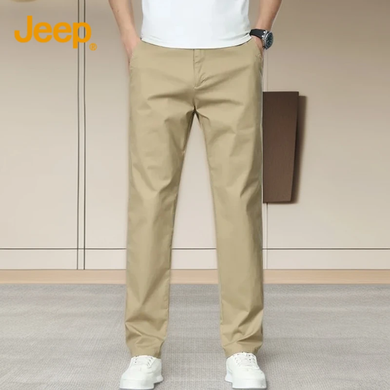 JEEP/吉普春夏薄款高端美式工装休闲男士宽松直筒长裤