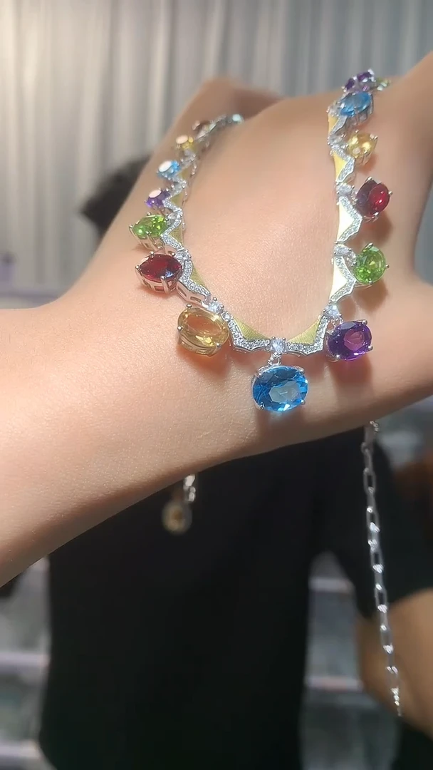 颈饰银S925镶嵌水晶【宝石世家严选】