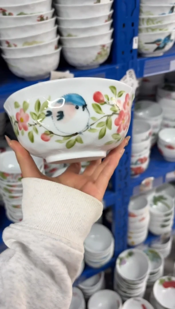 瓷片景德镇高温陶瓷食品级手绘釉中彩-捏捏碗