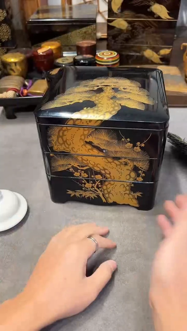 金莳绘 三段 大漆漆器大漆漆器