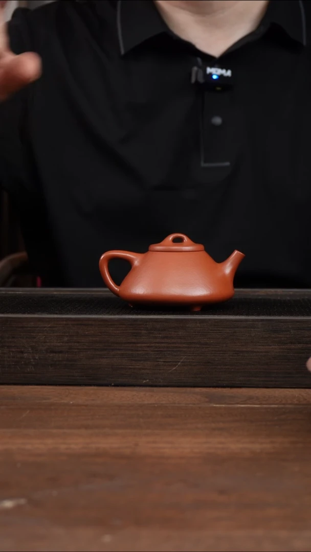 茶壶紫砂全手朱泥子冶石瓢      130CC