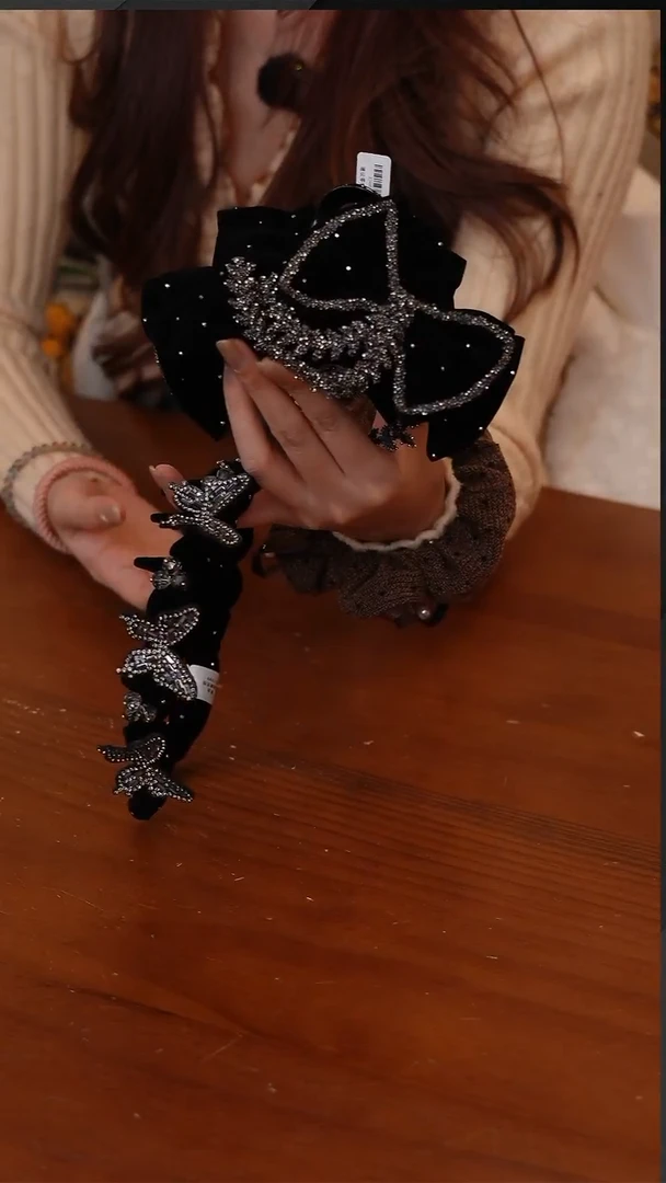 陶112-熹金贵气丝绒发饰套装