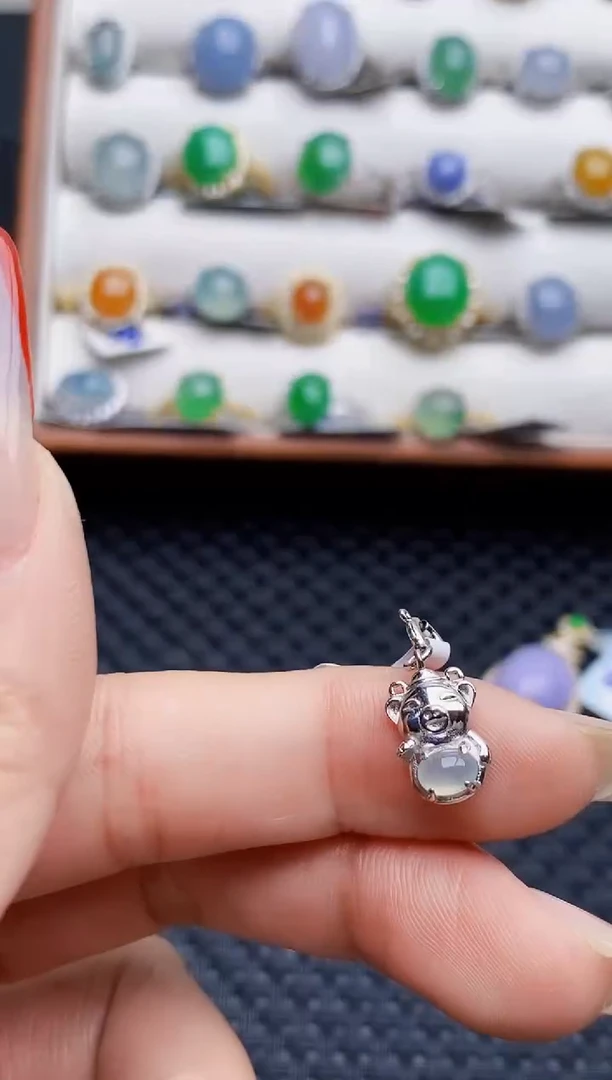 银S925镶嵌戒指翡翠1406