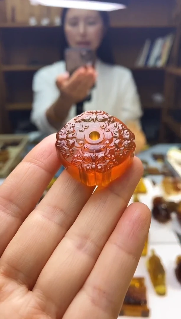 琥珀颈饰未镶嵌SN73-35（四方来财）