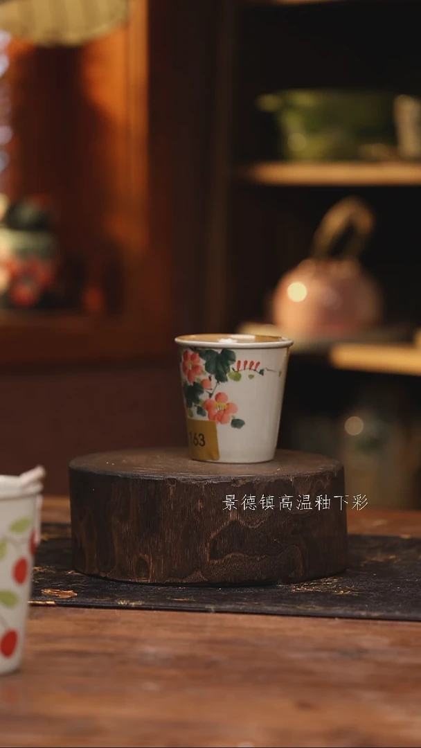 陶瓷 景德镇高温釉下手绘陶瓷@L163@