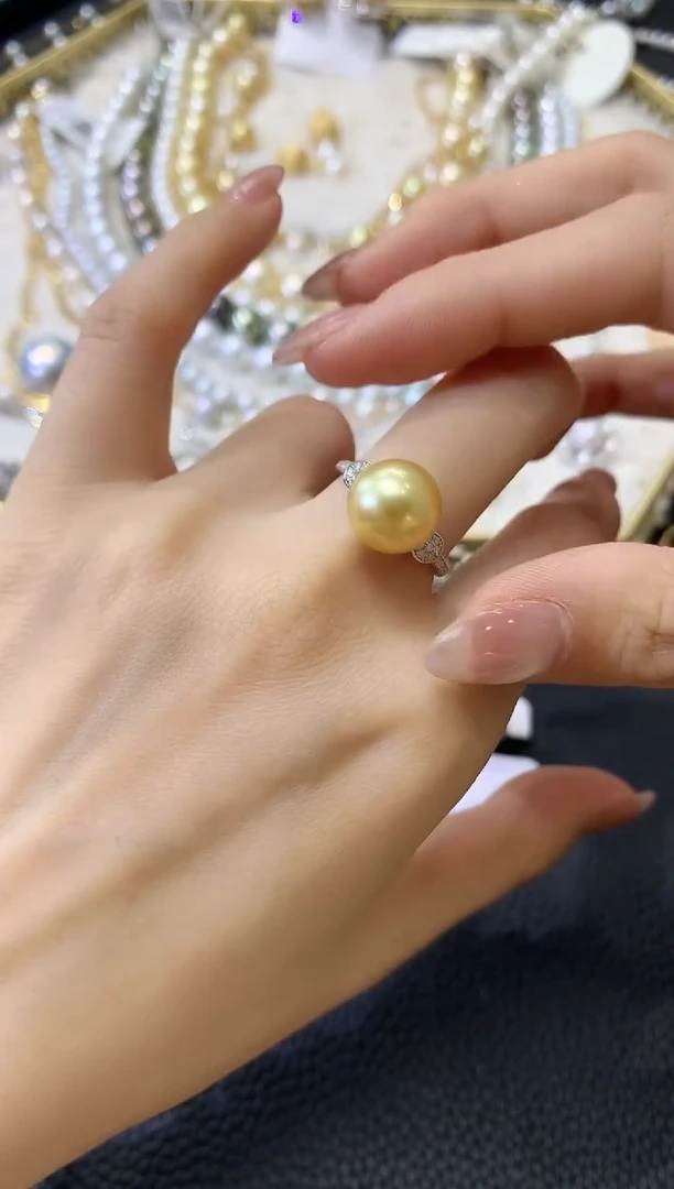 戒指18K金镶嵌海水珍珠A31