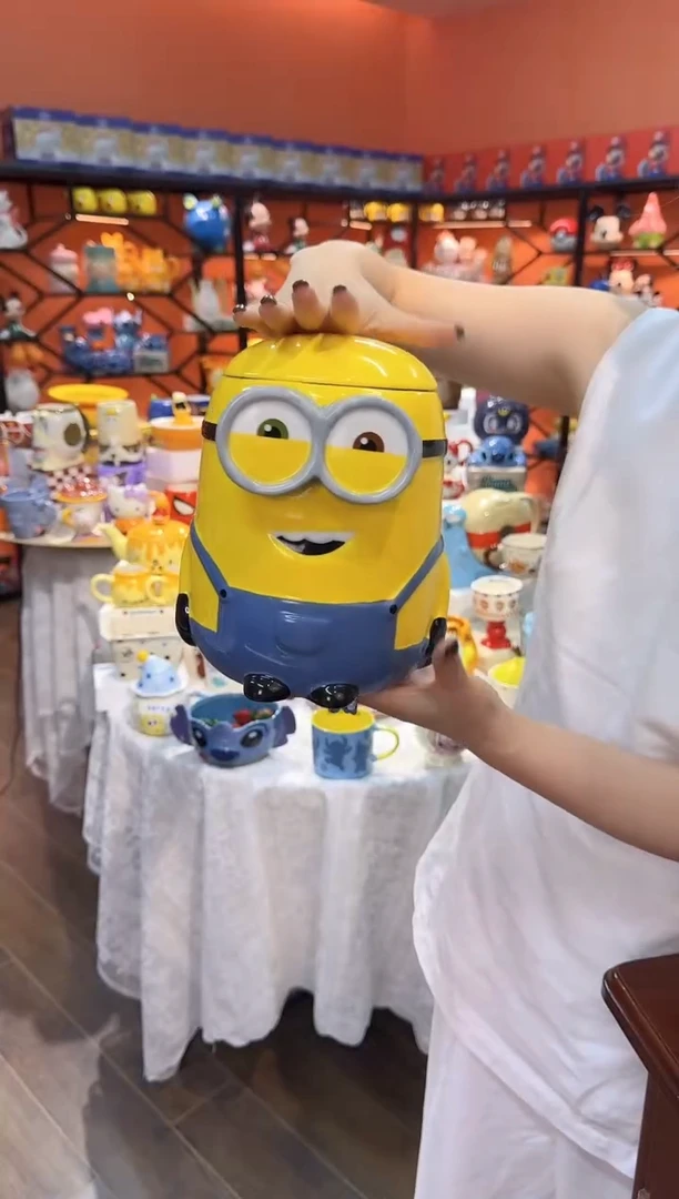 瓷片@@小黄人鲍勃储物罐