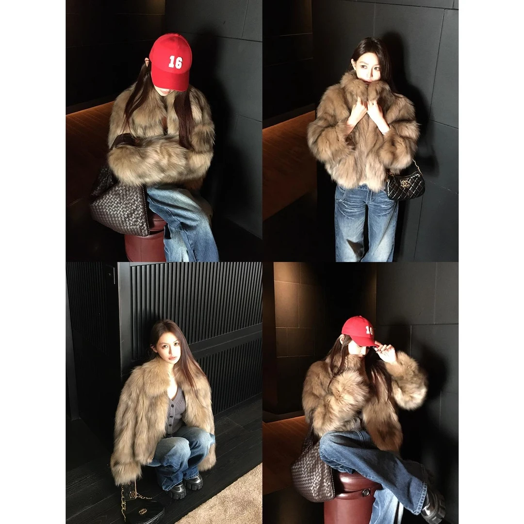 浪漫共鸣翻领毛毛外套女上衣毛绒女装防寒保暖新款