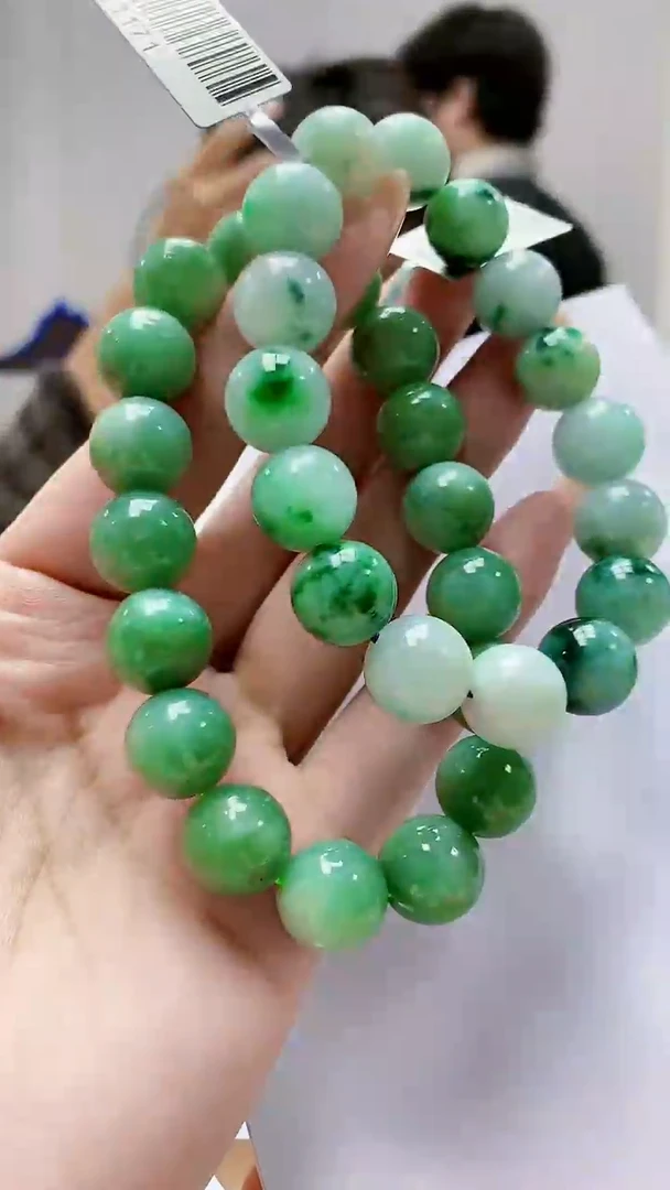 未镶嵌定制翡翠5145MM-毛货两条手串114