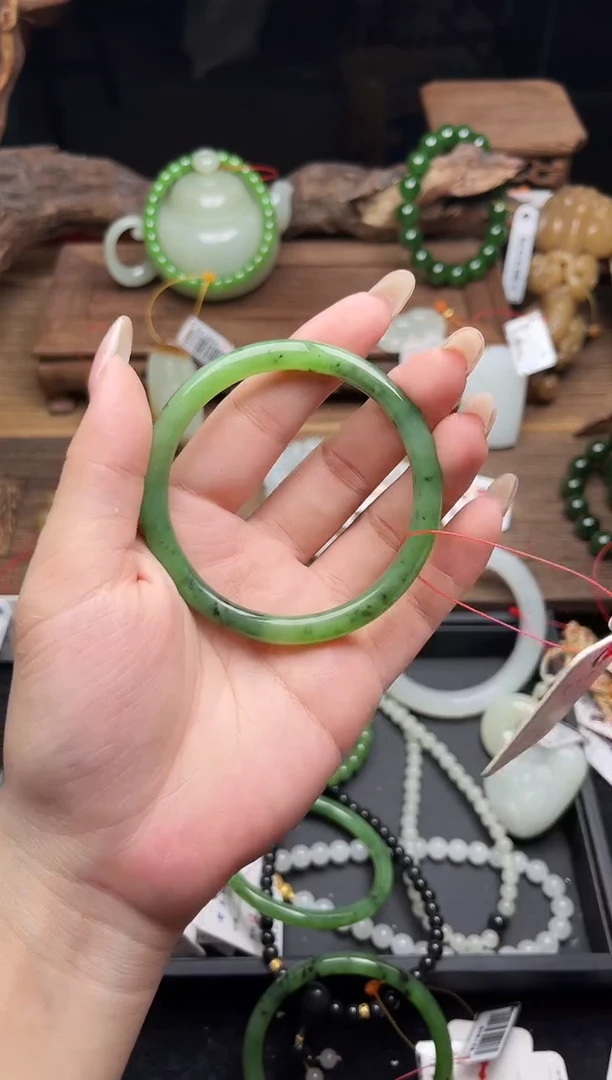 未镶嵌手镯和田玉俄料爆米花叮当镯 55+圈 9015982