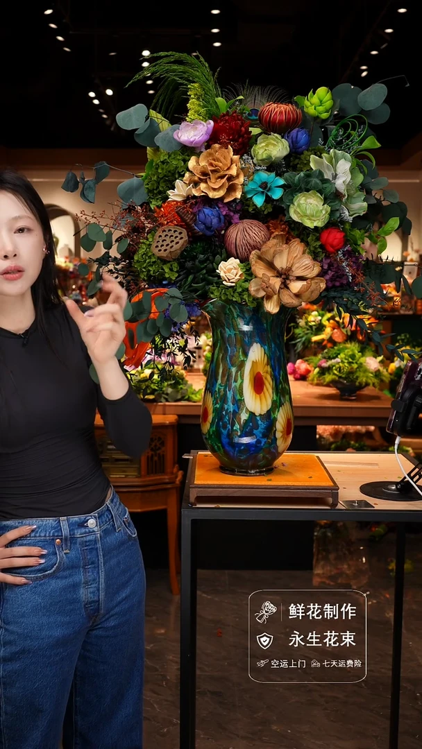 琉璃手工艺品手工花器花束空运包邮送货上门-以图片为准