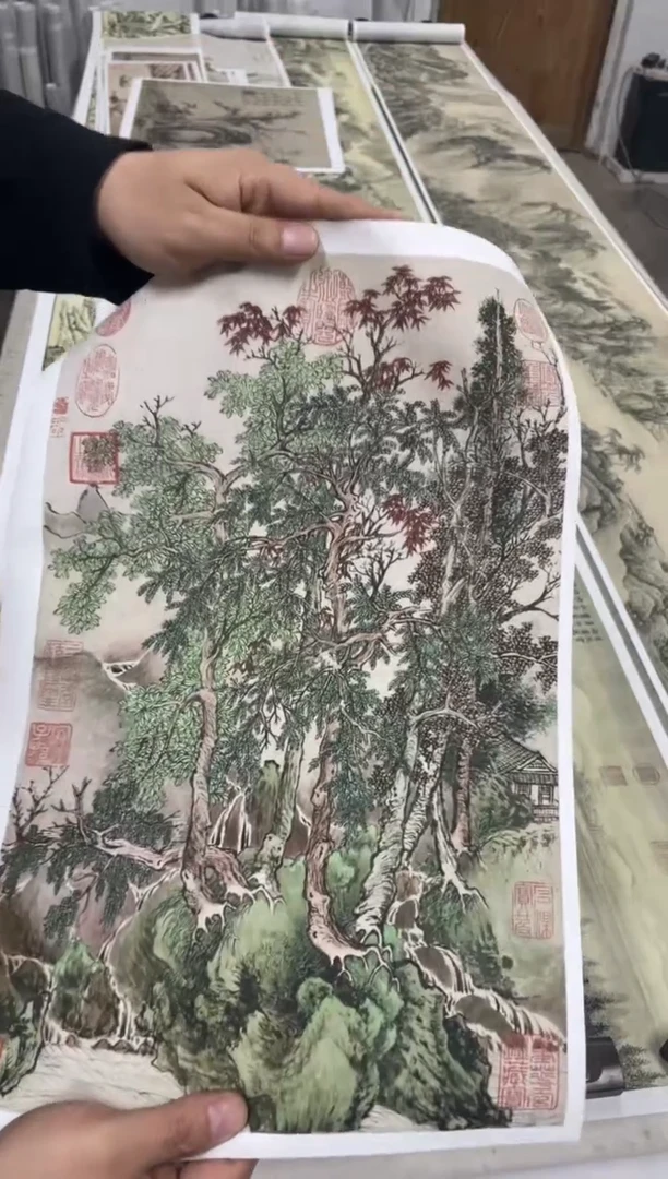 王翚 秋林图 微喷复刻