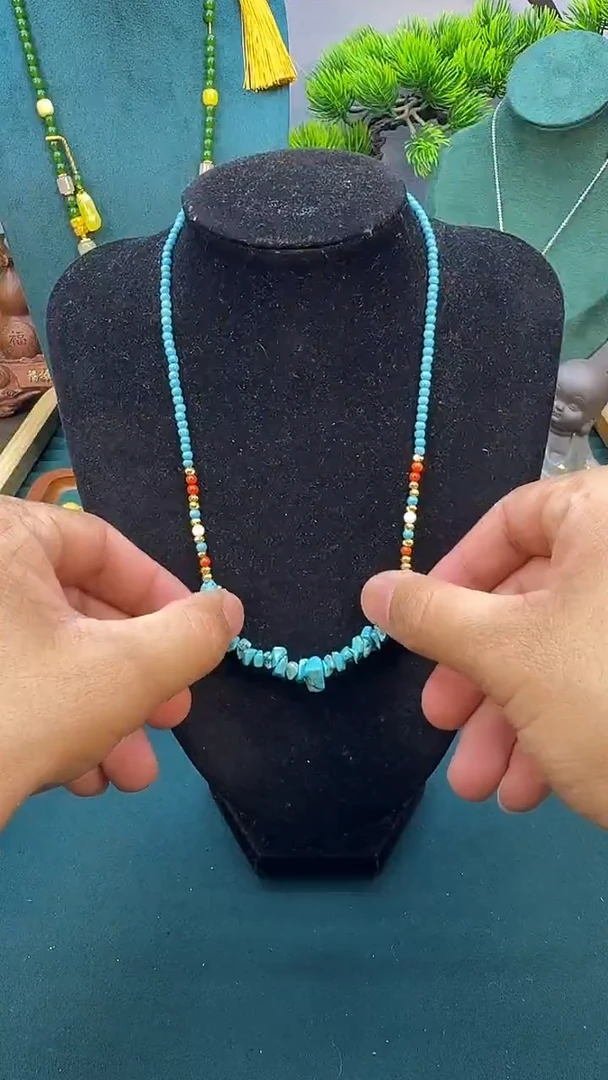 玛瑙/玉髓颈饰14K金镶嵌X764