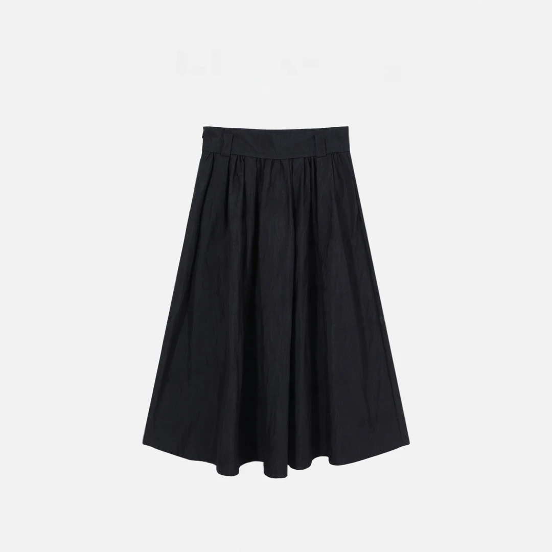 【夜影】纯色休闲百搭女士高腰半身裙 E652 0335