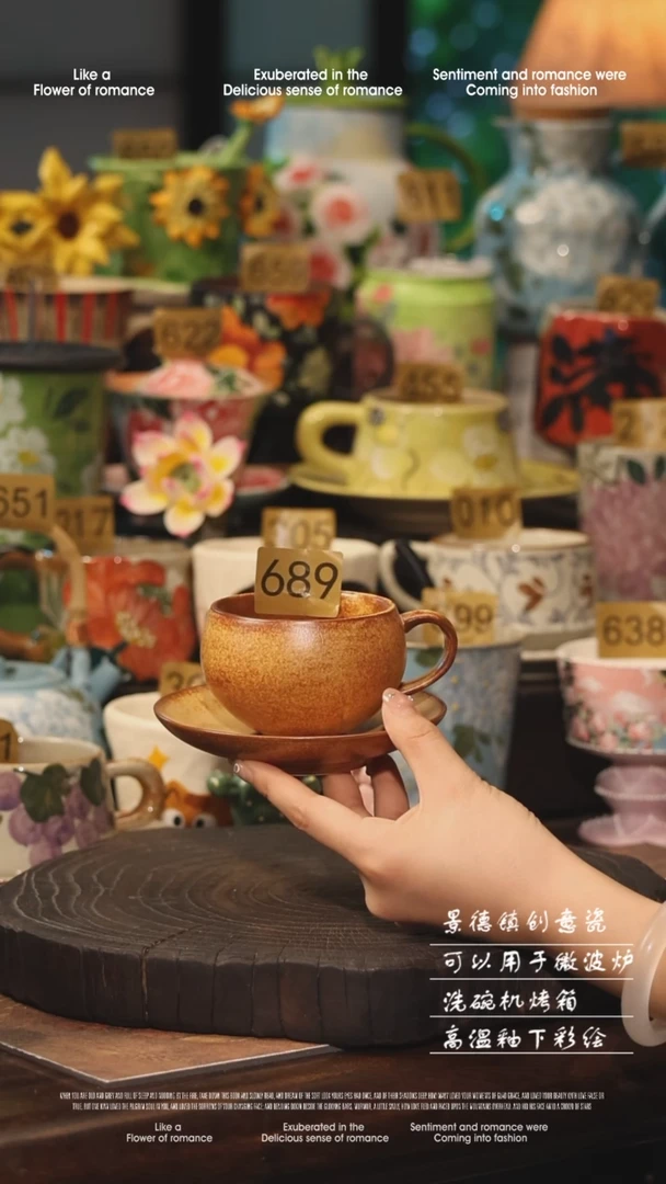 陶瓷689景德镇高温釉下彩手工手绘款式