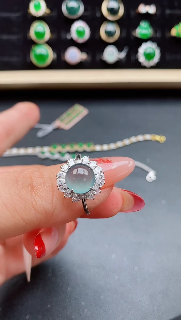 【闪购商品】翡翠戒指银S925镶嵌5080550