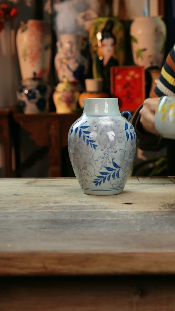 【闪购商品】瓷片景德镇纯手工釉下彩精品花瓶