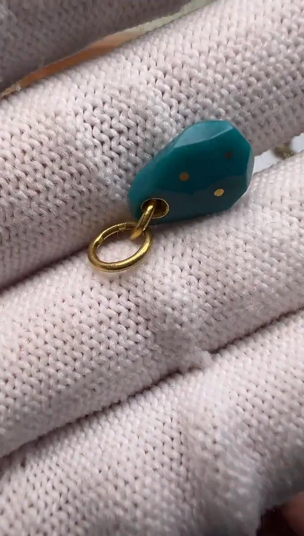 【闪购商品】绿松石吊坠(不含链)足金镶嵌松石吊坠