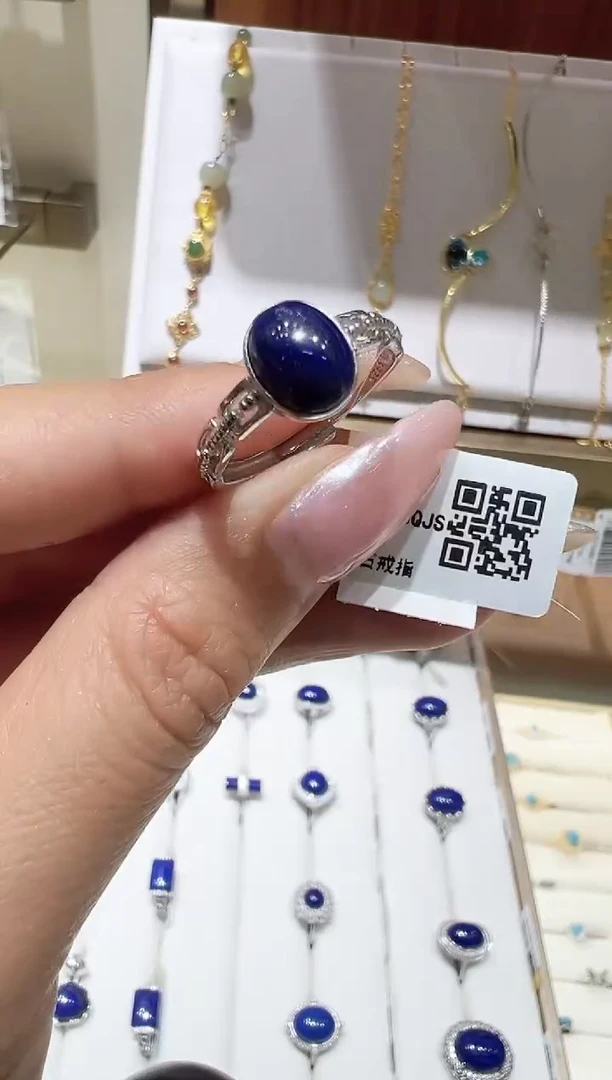 银S925镶嵌青金石戒指@@