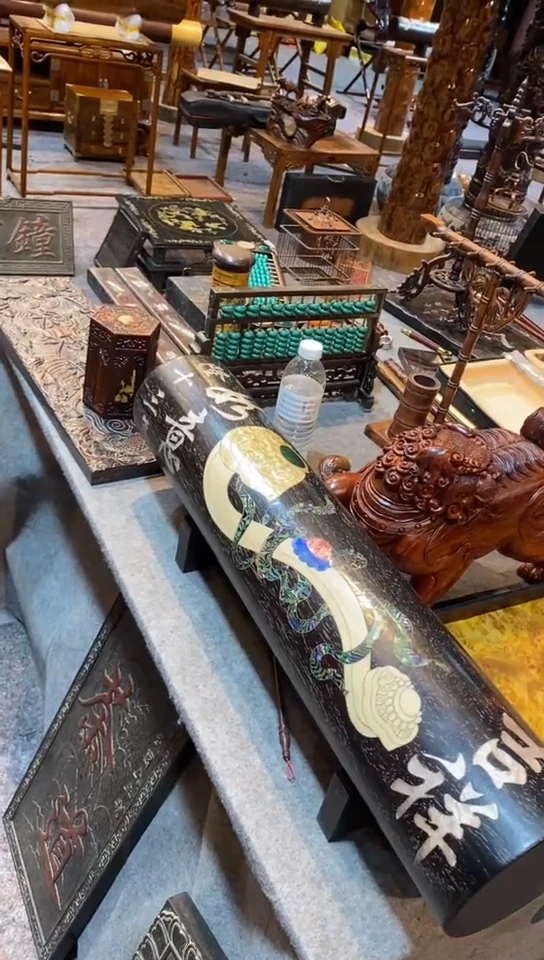 木紫檀..老货...镶嵌...吉祥如意