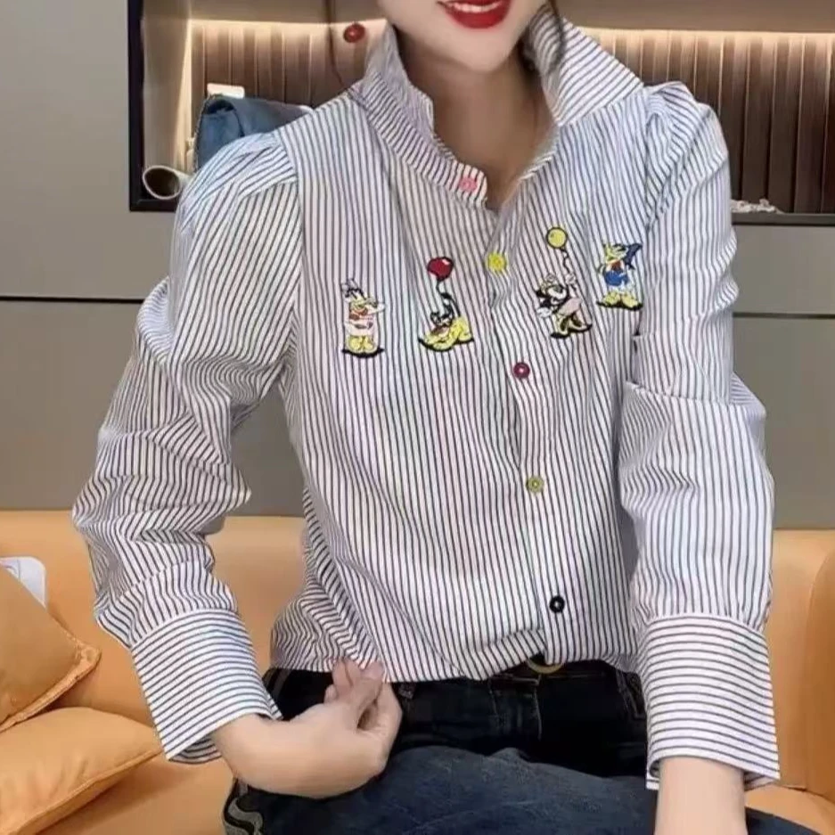 4151米奇长袖衬衫翻领卡通衬衣