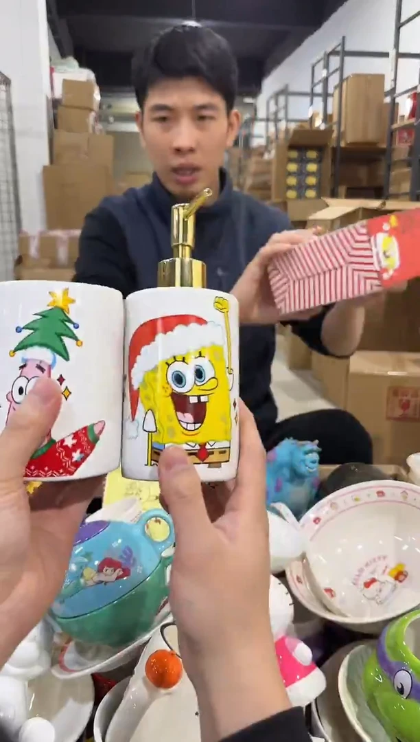 瓷片原盒海绵宝宝洗漱套组